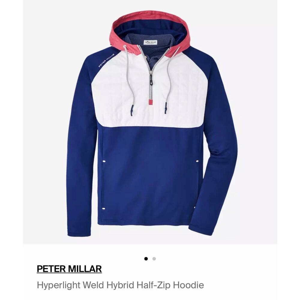 Peter Millar Crown Sport Hyperlight Weld Hybrid Half-Zip Hoodie Size Medium